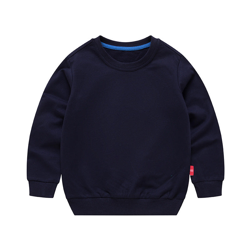 Boys Korean Round Neck Solid Color Loose Long Sleeve Pullover Boys Korean Round Neck Solid Color Loose Long Sleeve Pullover